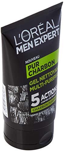 L'Oréal Men Expert - Pur Charbon - Gel Nettoyant Multi-Purifiant Visage Homme - Peaux Grasses - 100 ml