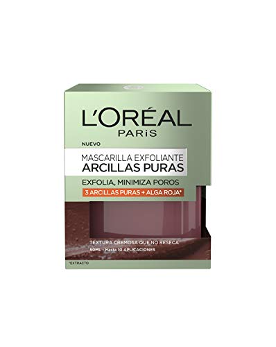 L'Oreal Paris Dermo Expertise Arcillas Puras Mascarilla Purificante, Tono: Roja - Total 50 ml