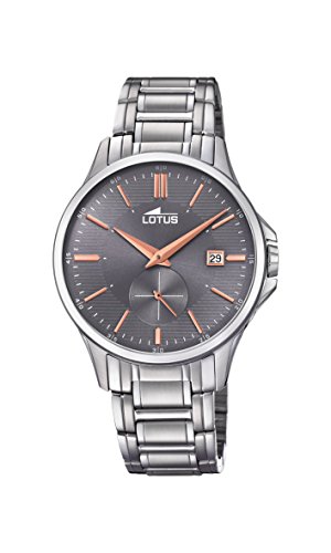 Lotus Watches Reloj Análogo clásico para Hombre de Cuarzo con Correa en Acero Inoxidable 18423/3