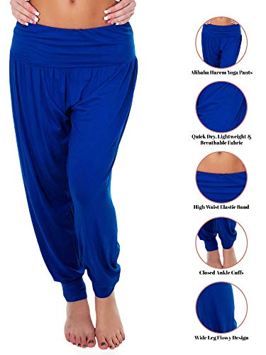 Love My Fashions® Nuevas Mujeres Lisas Alibaba Harem Tobillo Puños Pantalones de Mujer de Longitud Completa Pantalones Deportivos de Yoga Pilates Tallas Grandes