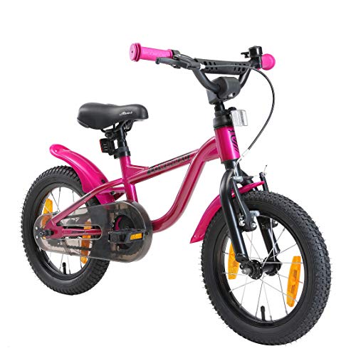 LÖWENRAD Bicicleta Infantil para niños y niñas a Partir de 3-4 años | Bici 14" Pulgadas con Frenos | Berry