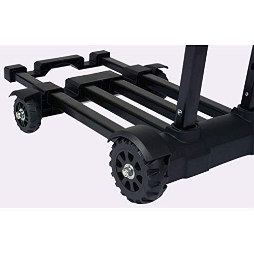 LQBDJPYS Remolque Plegable, Negro Carrito for Equipaje de almacenaje ocasion Ruedas