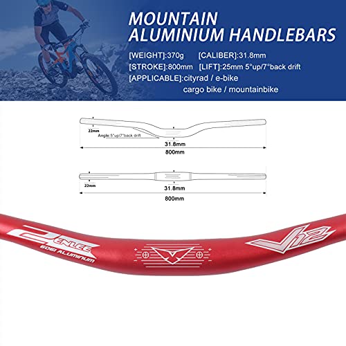 LS LETONG SINIAN Mountain Bike Manillar, Manillar Bicicleta de Montaña con Elevador de Aleación de Aluminio, 31.8mm|800mm Bike Handlebars, for MTB Road Cycling Folding Racing XC/Am Handle Bar