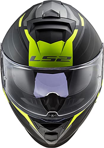 LS2, Casco integral de moto Storm Nerve black mat yellow, M