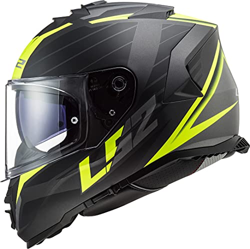 LS2, Casco integral de moto Storm Nerve black mat yellow, M