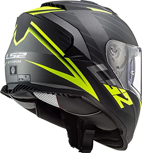 LS2, Casco integral de moto Storm Nerve black mat yellow, M