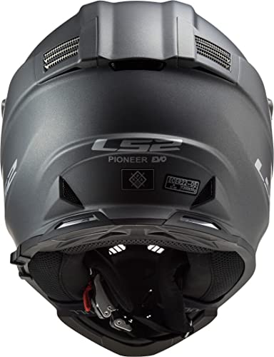LS2 Pioneer Casco Moto, Hombre, Titanium, L
