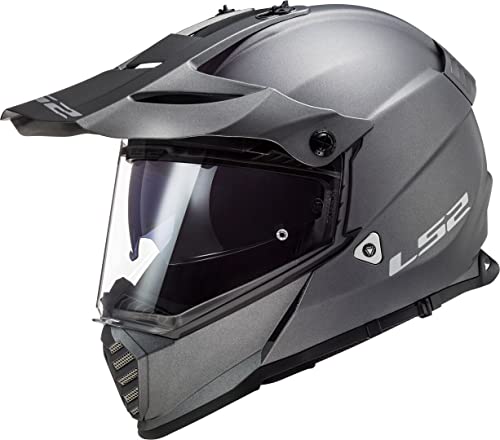 LS2 Pioneer Casco Moto, Hombre, Titanium, L