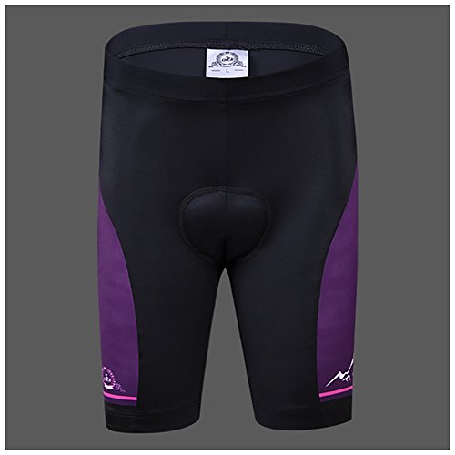 LSERVER Niños/Niñas Pantalones Cotors de Ciclismo Culotte con Gel 3D para Verano, Cabra Morado, 10-11 años (Etiqueta: XXL)