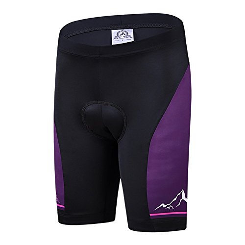 LSERVER Niños/Niñas Pantalones Cotors de Ciclismo Culotte con Gel 3D para Verano, Cabra Morado, 10-11 años (Etiqueta: XXL)