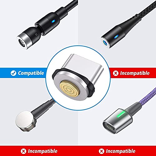 LSGAE Cable de Carga Magnético 3 en 1,Cable de Carga del Teléfono Cable de Cargador Rápido Magnético Trenzado de Nylon 3A para Teléfonos Inteligentes Micro USB/Tipo-C (3pcs-3.0A)