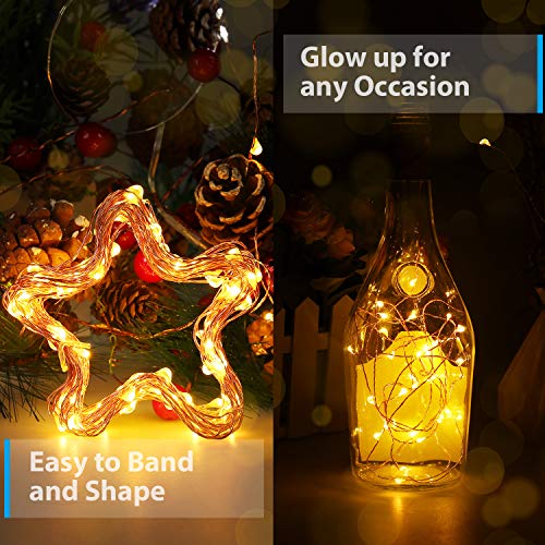 Luces Led USB, Ariceleo 1 Piezas 5 Metros 50 LED Mini LÁMpara Alambre de Cobre Guirnalda Cadena Luces de Navidad para Casa Dormitorio Navidad Habitacion Fiestas Boda DecoraciÓN(Blanco CÁLido)