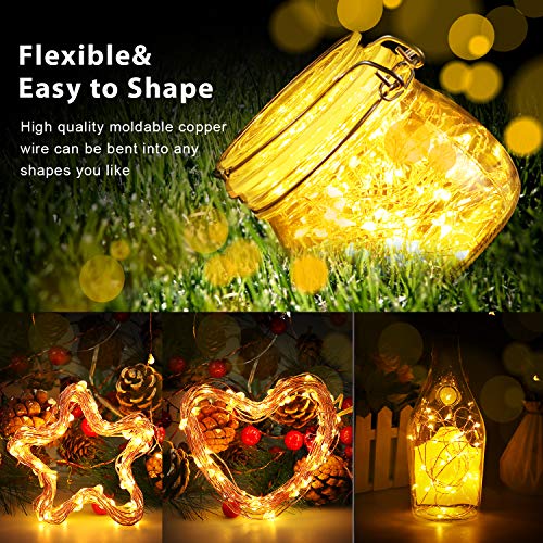 Luces Led USB, Ariceleo 1 Piezas 5 Metros 50 LED Mini LÁMpara Alambre de Cobre Guirnalda Cadena Luces de Navidad para Casa Dormitorio Navidad Habitacion Fiestas Boda DecoraciÓN(Blanco CÁLido)