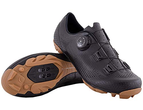 LUCK BRABOSS | Zapatillas MTB para Hombre, Mujer y Niños | Cierre Rotativo | Suela de Carbono | Calzado para Bicicleta de Montaña (Negro, Numeric_48)