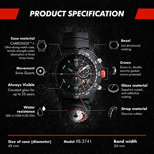 Luminox Reloj Analógico para Unisex Adulto de Automático con Correa en Caucho XB.3741