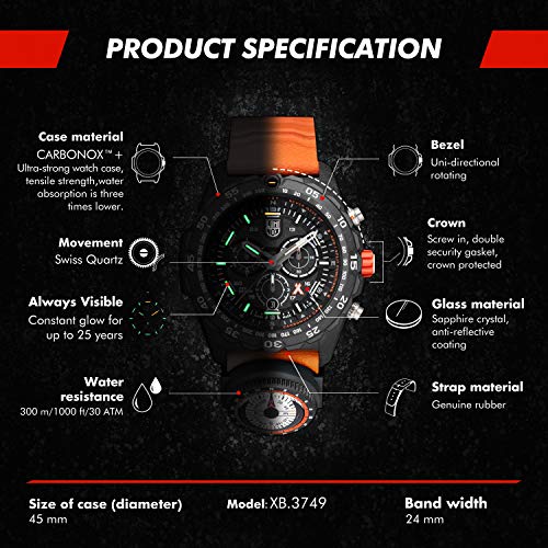 Luminox Reloj Analógico para Unisex Adulto de Automático con Correa en Caucho XB.3749