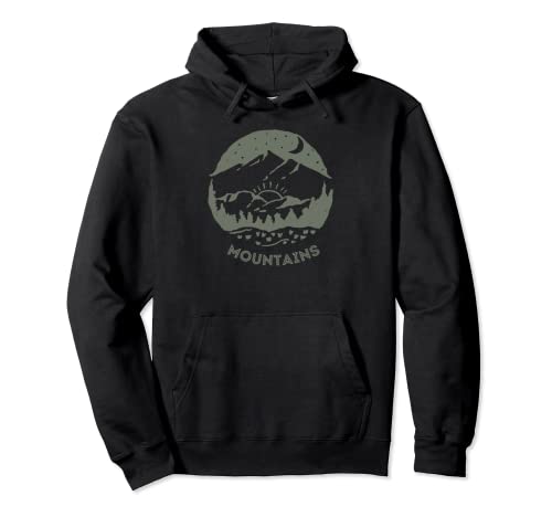 Luna de montaña y sol - Cool Travel Mountain Bike Sudadera con Capucha