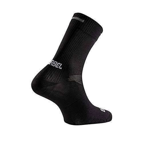 Lurbel Cosmos, Calcetines de ciclismo, Calcetines transpirables, calcetines sin costuras, Calcetines Btt, Calcetines unisex (NEGRO, L)