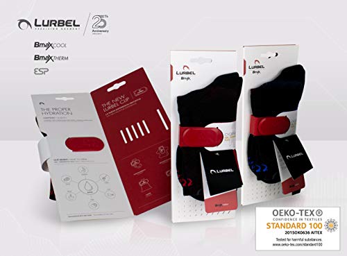 Lurbel Gravity - Calcetines cortos de compresión para deporte, antibacterianos y ergonómicos, para hombre y mujer, gris-negro, 43-46