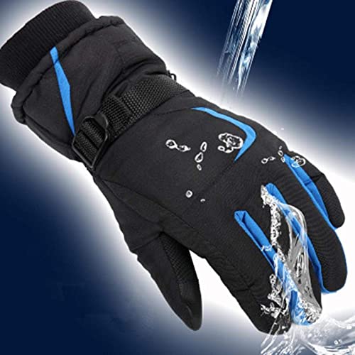 Luvas aquecidas Aquecedores de mão impermeáveis ​​para Esqui de Inverno Luvas de Snowboard de lã térmica com Tela de Toque para Ciclismo Luvas de Bicicleta vermelhas