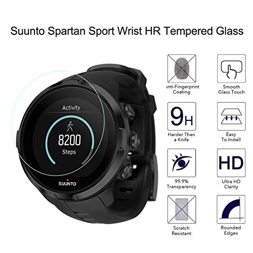 LUXACURY Suunto Spartan Sport Protector Pantalla, Cristal Vidrio Templado Protector de Pantalla Suunto Spartan Sport Wrist HR Baro, Alta definición, dureza 9H, antiarañazos, sin Burbujas, Transparente