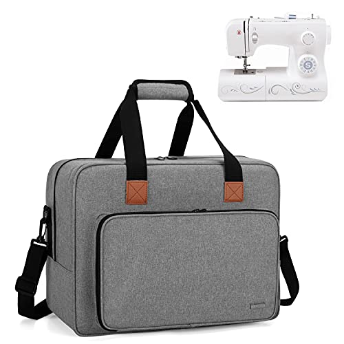 Luxja Bolsa para Máquina de Coser, Funda Maquina de Coser, Maleta Maquina Coser Organizador de Accesorios de Tejer (No Incluido Accesorios), Gris