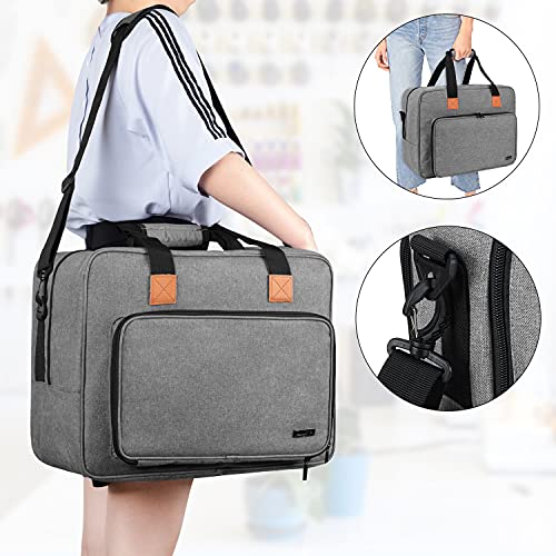 Luxja Bolsa para Máquina de Coser, Funda Maquina de Coser, Maleta Maquina Coser Organizador de Accesorios de Tejer (No Incluido Accesorios), Gris