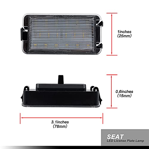 Luz LED para matrícula trasera de coche, color blanco