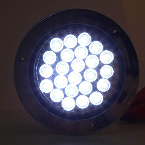 Luz Trasera Redonda, con 24 LED, señal de Giro para Remolque de camión, luz Trasera de Freno inverso, luz súper Brillante, Apta para Camiones, remolques, Tractores, etc.(Blanco)