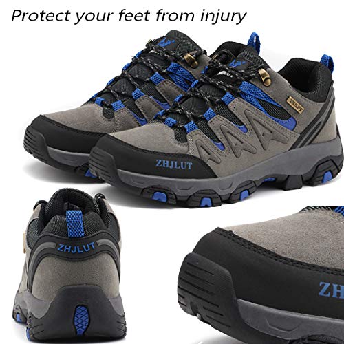 Lvptsh Zapatillas de Trekking para Hombre Botas de Montaña Zapatillas de Senderismo Calzado de Trekking Botas de Senderismo Antideslizantes AL Aire Libre Transpirable Sneakers,Gris,EU45