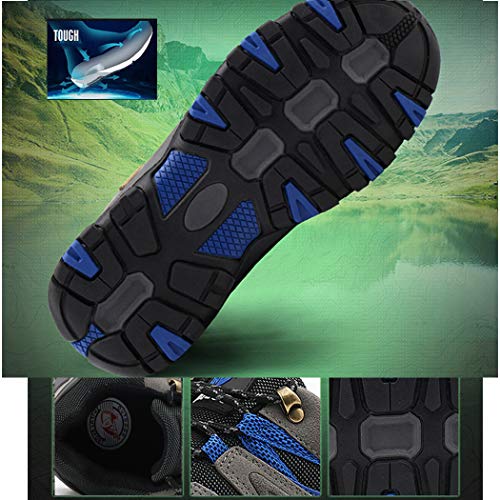 Lvptsh Zapatillas de Trekking para Hombre Botas de Montaña Zapatillas de Senderismo Calzado de Trekking Botas de Senderismo Antideslizantes AL Aire Libre Transpirable Sneakers,Gris,EU45