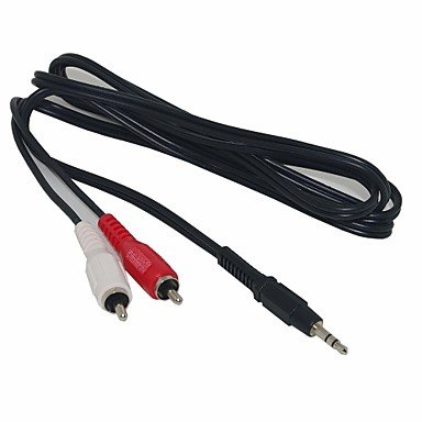 LWW5 pies Doble Rojo Blanco 2X RCA Phono para Stereo 3.5mm Mini Jack estéreo de Audio AUX Cable