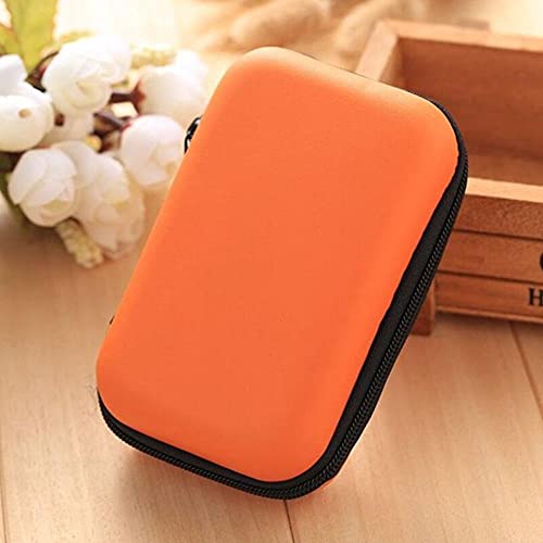 LXCQI Portátil 12 X8 X4Cm Funda De Auricular De Eva Cuadrada con Cremallera Caja De Almacenamiento Zero Billetera Caja De Almacenamiento Caja De Almacenamiento Auriculares Bolsa De Bolsa-Naranja