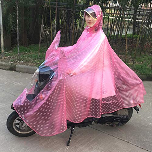 LXRZLS Impermeable para Ciclismo Transparente - Poncho Impermeable - Multifuncional - para Ciclismo, Correr, eléctrico, Motocicleta - Unisex (Color : Pink)