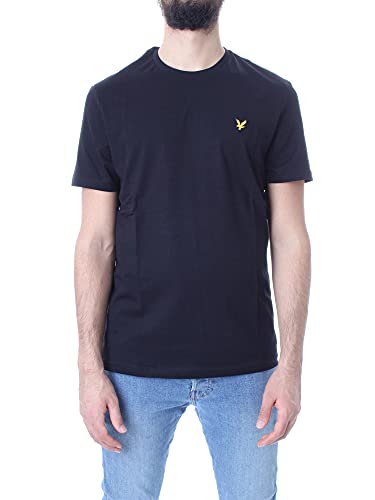 Lyle and Scott - Camiseta de cuello redondo para hombre Negro negro azabache S