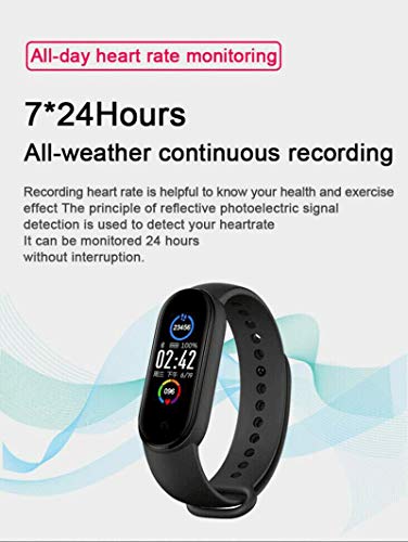 M5 Smart Fitness Tracker,rastreador de actividad Bluetooth con presión arterial monitor de frecuencia cardíaca,pulsera de banda inteligente multifuncional de 0.96 pulgadas para deportes mujeres hombre