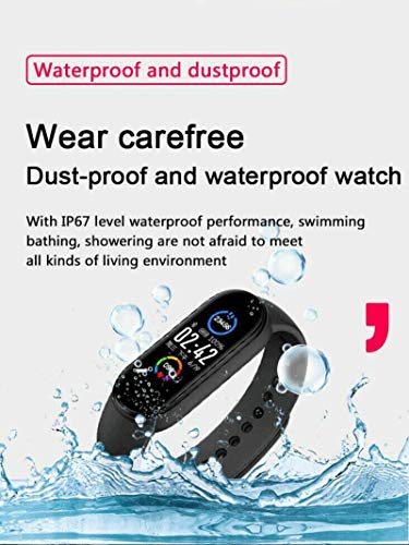 M5 Smart Fitness Tracker,rastreador de actividad Bluetooth con presión arterial monitor de frecuencia cardíaca,pulsera de banda inteligente multifuncional de 0.96 pulgadas para deportes mujeres hombre