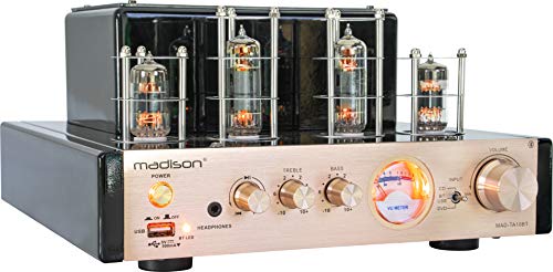 Madison - MAD-TA10BT - Amplificador (estéreo de válvulas 2 x 25 W rms), Negro