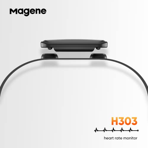 Magene H303 Monitor de frecuencia cardíaca Correa para el Pecho HRM Fitness Tracker IP67 Soporte Impermeable Bluetooth 4.2 y Ant+, Compatible con Wahoo, Zwift, Strava, Elite HRV