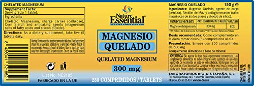 Magnesio 300MG 250 Tabletas. Nature Essential.