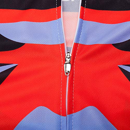 Maillot de ciclismo con manga corta para hombre (2021). Ropa de ciclismo para exteriores, bici de montaña - rojo - Small