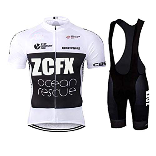 Maillot de Ciclismo para Hombre Maillot de Ciclismo de Manga Corta + Shorts de Tirantes Uniforme de Equipo de Ciclismo de Verano Conjunto de Ropa Deportiva al Aire Libre (Color Y908,Talla XXL)