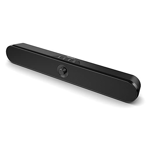 Majority Atlas - Mini Barra de Sonido Bluetooth PC, portátil y con Carga USB, para Ordenador, Juegos, Altavoces portátil, Monitor, conexión a Smart TV, con Jack 3,5 mm, Ranura de Tarjeta microSD, USB