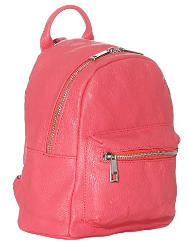 malito Mujeres Mochila Bolso Genuino Cuero trendy Colores Bolso de Bandolera R500 (coral)