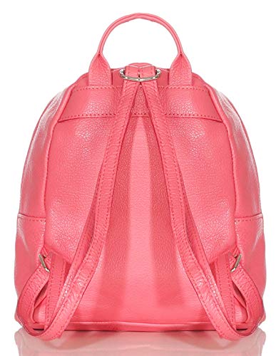 malito Mujeres Mochila Bolso Genuino Cuero trendy Colores Bolso de Bandolera R500 (coral)