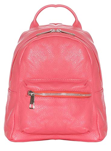 malito Mujeres Mochila Bolso Genuino Cuero trendy Colores Bolso de Bandolera R500 (coral)