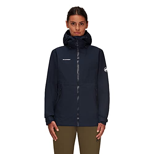 Mammut Sudadera con Capucha Convey Tour Chaqueta Hardshell, poliéster, Material Principal – Membrana: 100% politetrafluoroetileno, Azul Marino y Blanco, Small para Mujer