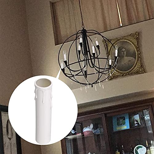 Manga Para Vela De Lamparas Gotas De Plástico Cubren Las Tuberías Portavelas De Plástico Vintage Portalámparas De Plástico Blanco Para Apliques Araña Cristal Led Colgante Pantalla Pared 16 Piezas