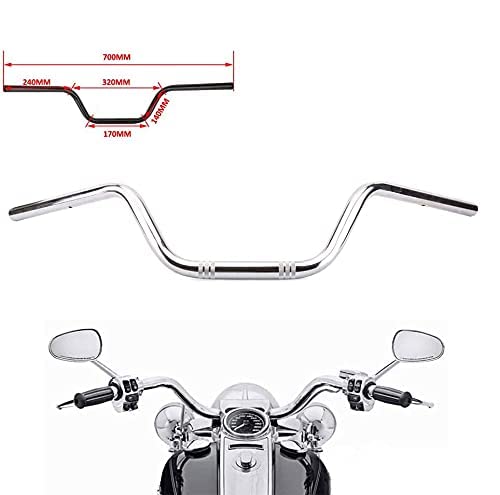 Manillar 22mm,Manillar Custom Sportster barra de control de alta elevación universal para Harley Sportster XL 883 1200 Cruiser Bobber Custom Chopper Softail Dyna Tour Glide Road CG125