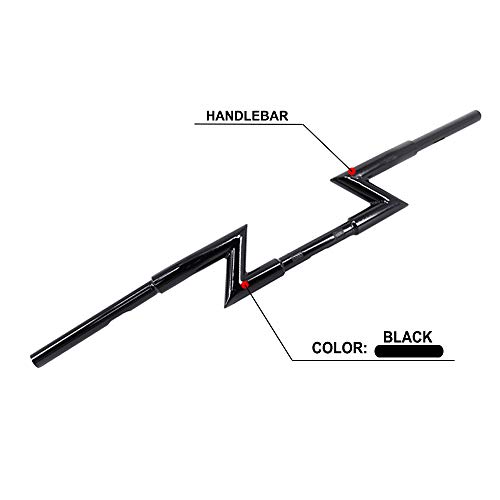 Manillar de la motocicleta Z Barras 1" 22MM/25MM Manillares para Harley Custom Chopper Softail Dyna XL Sportster Street Bob Triumph ya.ma.ha Kawasaki - Negro